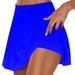 Clearance under 10.00 LYXSSBYX Yoga Shorts for Women Hot Sale Clearance Women s Summer Pleated Tennis Skirts Athletic Stretchy Short Yoga Fake Two Piece Trouser Skirt Shorts