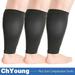 ChYoung 3 Pack Wide Calf Compression Sleeves for Women Men Plus Size Calf Leg Compression Sleeve Knee-High 20-30mHg for Varicose Vein Swelling Edema Travel Black 5XL Aosijia