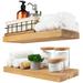 Baobab Workshop Solid Wood Floating Shelves, Wooden Shelves for Wall, Wall Shelves Bathroom Wood in Yellow | 1.2 H x 16 W x 6.7 D in | Wayfair