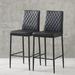 George Oliver Modern Velvet Stool Bar Stool Dining Chair Set Of 2 Metal in Black | 38 H x 15.7 W x 19.7 D in | Wayfair