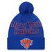 Men's New Era Blue York Knicks 2023 NBA Draft Cuffed Knit Hat with Pom