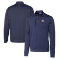 Men's Cutter & Buck Navy Los Angeles Chargers Helmet Stealth Heathered Quarter-Zip Pullover Top