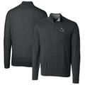 Men's Cutter & Buck Charcoal New York Giants Helmet Lakemont Tri-Blend Quarter-Zip Pullover Sweater