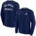 Unisex Fanatics Signature Navy Atlanta Braves Super Soft Pullover Crew Sweatshirt