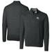 Men's Cutter & Buck Charcoal Miami Dolphins Helmet Lakemont Tri-Blend Quarter-Zip Pullover Sweater
