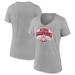 Women's Fanatics Branded Gray Oklahoma Sooners 2023 NCAA Softball College World Series Champions Official Logo V-Neck T-Shirt