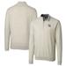 Men's Cutter & Buck Oatmeal Miami Dolphins Helmet Lakemont Tri-Blend Quarter-Zip Pullover Sweater