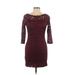 As U Wish Cocktail Dress - Bodycon: Burgundy Print Dresses - Women's Size Large