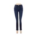 Ann Taylor LOFT Jeans - Mid/Reg Rise Skinny Leg Denim: Blue Bottoms - Women's Size 28 - Dark Wash