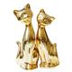 OIFMKC sculpture 8.3'' Ceramic Gold Plating Cat Figurines 2pcs/Set Rose Gold Cats Ornament Decoration Animal Model Statue for Home Decor