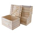 Light natural wooden chest, 49 cm x 36 cm x 29 cm, fruit crates, wine crate, untreated, vintage look, wooden box, old country, living room, garden, treasure chest made of wood, gift box, multi-purpose