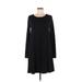 Old Navy Casual Dress - A-Line Scoop Neck Long sleeves: Black Print Dresses - Women's Size Medium
