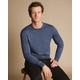 Men's Merino Crew Neck Jumper - Indigo Blue Melange, Large by Charles Tyrwhitt