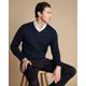 Men's Merino V-Neck Jumper - Navy, XXXL by Charles Tyrwhitt