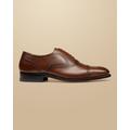 Men's Leather Oxford Brogue Shoes - Dark Tan Brown, 11 R by Charles Tyrwhitt