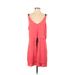 Sugar Lips Casual Dress - Mini Plunge Sleeveless: Pink Print Dresses - Women's Size Medium