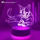 Veilleuse LED en acrylique 3D avec figurine de petit chat veilleuse pour chambre d'enfant