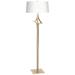 Antasia 58.6" High Modern Brass Floor Lamp With Natural Anna Shade