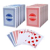 GSE Games & Sports Expert 12 Decks Canasta Playing Card Game Set with Point Values. Classical Poker Size Playing Card for Rummy Game Canasta Card Game Hand & Foot Card Game (6 Blue & 6 Red )