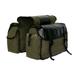 Canvas Double Pannier Bags Bicycle Rear Rack Trunk Motorcycle Tail Seat Bag - Green