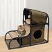 Oukaning Cat House Cat Climbing Frame Scratching Post Scratcher Pet Kitten Play Condo House Oxford Fabric Pet Furniture