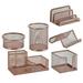 Pen Holder for Desk Mesh Desk Organizer Office Supplies Pencil Holder Organizer Mail Organizer Paper Clip Holder - Rose Gold