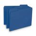 Smead Interior File Folders 1/3-Cut Tabs: Assorted Letter Size 0.75 Expansion Navy Blue 100/Box | Order of 1 Box