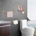 Fish hunter 5 PCS Bathroom Hardware Set SUS304 Stainless Steel-Towel Rack Set Include Lengthen Hand Towel Bar+Toilet Paper Holder+3 Robe Towel Hooks Bathroom Acce Metal | Wayfair
