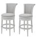 Ophelia & Co. Ted Solid Wood Swivel Bar Stool Wood in White/Black/Brown | 2,Bar Stool (31" Seat Height) | Wayfair 0F7A20F537CC4AA48E6B706C89BCE545