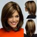 Mairbeon Mixed Color Side Fringe Shoulder Length Women Wig Party Faux Hair Decoration