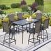 The Twillery Co.® Minehead Rectangular 6 - Person 67" Long Bar Height Outdoor Dining Set Metal in Black | 67 W x 35.4 D in | Wayfair
