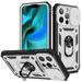 Armor Case for iPhone 11 Pro Ring Holder with Sliding Camera Protection & Kickstand Military Grade Shockproof Heavy Duty with Magnetic Car Mount Holder for iPhone 11 Pro White+Black