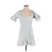 StyleStalker Casual Dress - A-Line Plunge Short sleeves: White Dresses - Women's Size X-Small