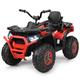 GYMAX Kids Ride on Quad Bike, 12V Children Electric ATV with LED Light, Music, 2 Speeds, USB/MP3/TF, Safety Belt & Spring Suspension, Battery Powered Toy Car for 3 Years Old + Boys Girls (Red)