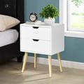 Builddecor Side Table w/ Drawer, Mid Century Modern Cabinet, Storage Cabinet, Accent Cabinet in White | Wayfair MIUMIUW114139638