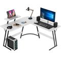 Inbox Zero Sherri L Shaped Gaming Computer Desk w/ Large Monitor Stand Wood/Metal in Black/Brown | 29 H x 51.18 W x 20 D in | Wayfair