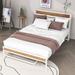 17 Stories Langsam Tufted Platform Bed Wood in White/Black/Brown | 39 H x 56 W x 82 D in | Wayfair 6B083135F7E44BBDBA9085EEDE4F0A53