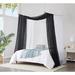 Latitude Run® Lissie 2 Bed Canopy Curtains Bundle Polyester in Gray/Black | 144 H x 55 W in | Wayfair E630EF7A9D484A969A13D6053131185E