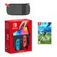 Nintendo Switch – OLED Model (Neon Blue/Neon Red) The Legend of Zelda: Breath of the Wild Pack