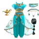 Robe de lampe Aladdin pour enfants costume Jasmine pour filles cosplay princesse d'anniversaire