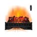 Costway 26 Inch Electric Fireplace Heater with Remote Control and Realistic Lemonwood Ember Bed-Black