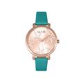 Sophie & Freda Womens Key West Leather-Band Watch w/Swarovski Crystals - Teal Stainless Steel - One Size