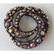 Vintage Florenza Statement Brooch Detailed Black Enamel Frame Aurora Borealis Rhinestones