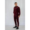 Velour Tracksuit, Men Leisure Set, Streetwear, Two Piece Set, Burgundy Striped Velour, 90's, Vintage