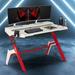 48" Home Office Gaming Computer Desk with Monitor Stand, Y Design Gamer Workstation PC Table with Cup Holder Headphone Hook