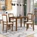 Elegant 5-Piece Wood Dining Table Set with Upholstered Chairs, American Simple Style, Ideal for Limited Spaces