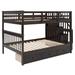 Stairway Full-Over-Full Bunk Bed with Drawer, Storage and Guard Rail for Bedroom
