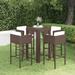 vidaXL Patio Bar Set Outdoor Bistro Set Bar Stool Bistro Table Poly Rattan