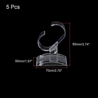 Watch Display Stand, C Shape Rack Transparent Watch Holder 70x50mm Pack of 5