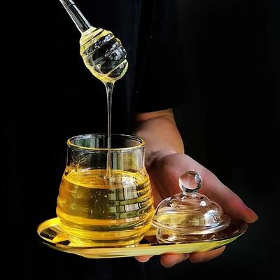 STP Goods Borosilicate Glass Honey Jar w/ Glass Dipper - 9.8 fl oz